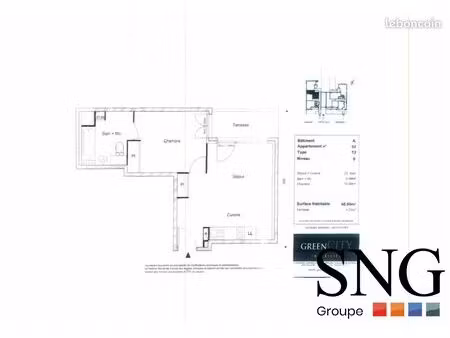 appartement 2 pièces 41 m²