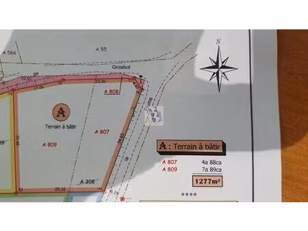 30 minutes est d'angoulême   terrain à constuire 1277m²