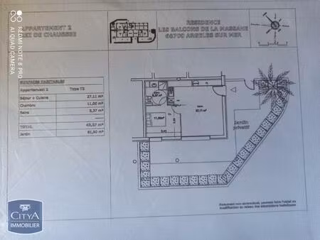 location appartement 2 pièces 43m² argeles sur mer 66700