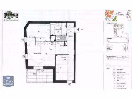 location appartement 3 pièces 55m² fenouillet 31150