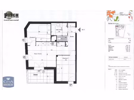appartement à louer 3 pièces 55.25 m² - fenouillet (31) - 669€