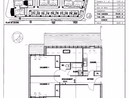 appartement à louer 3 pièces 64.9 m² - friville-escarbotin (80) - 660€