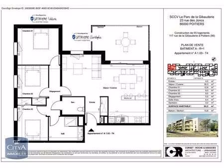 location appartement 4 pièces 85m² poitiers 86000