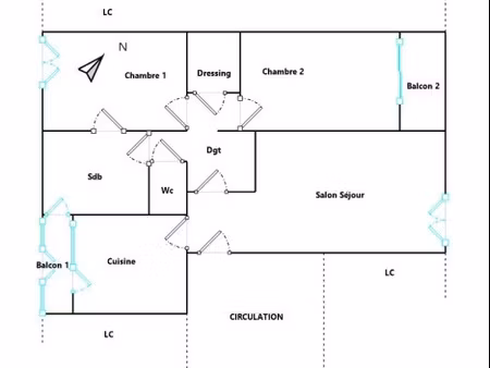 location appartement 3 pièces 57m² marignane 13700