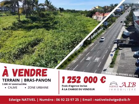 achat terrain 5 890m² bras panon 97412
