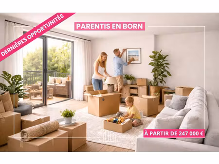 vente appartement neuf 3 pièces 72m2 parentis-en-born - 247000 € - surface privée