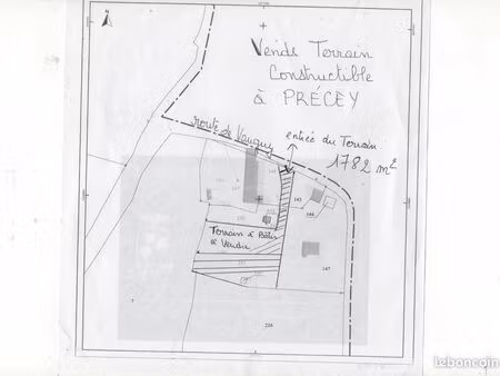 vends terrain a batir non viabilisé à precey 50