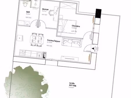appartement t2 bis à louer au centre de fronton