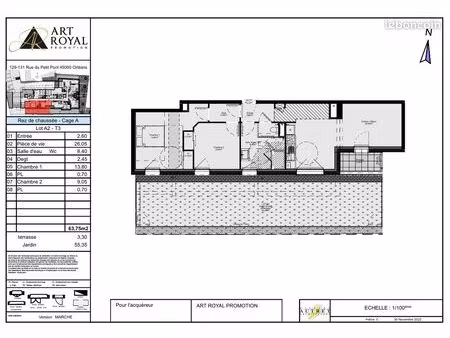 t3 avec jardin de 54m² - résidence neuve et sécurisée - orléans - disponible immédiatement