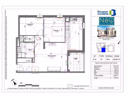 appartement 3 pièces - résidence neo - 65.82m² - 897-5