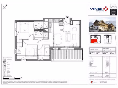 vente appartement 4 pièces 63.18 m² à morzine (74110)  665 000 €