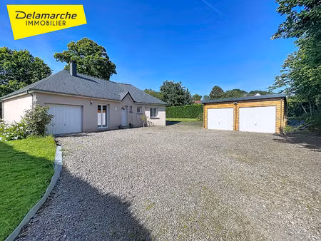 exclusivite à vendre maison saint ovin (50300) 3 chambres de plain-pied   garages et terra