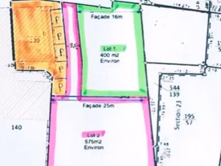 vente terrain à batir 575 m² à sierck-les-bains (57480)  149 000 €