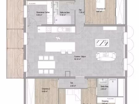 vente appartement 4 pièces 111m2 villard-de-lans 38250 - 299000 € - surface privée
