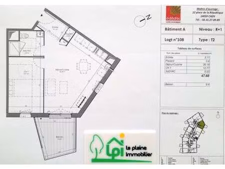 vente appartement 2 pièces à épron (14610) : à vendre 2 pièces / 48m² épron