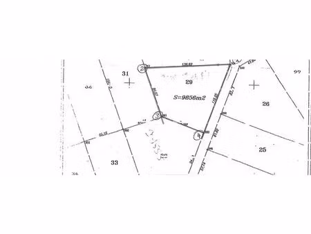 vente terrain  9856.00m²  montsinéry