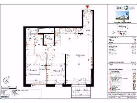 appartement t3 66 m²