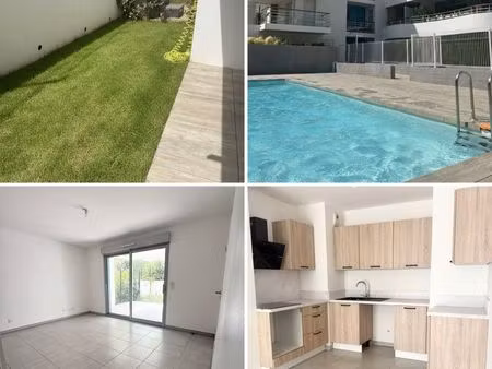 2 pièces villeneuve loubet rez de jardin avec piscine