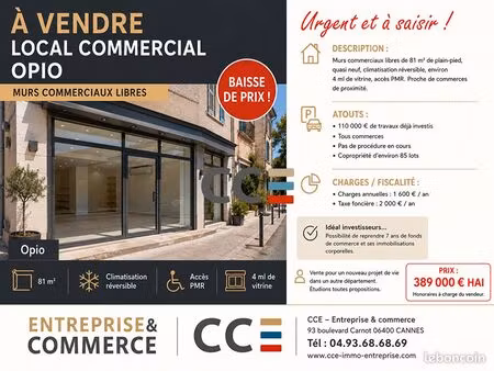 local commercial 81 m² antibes
