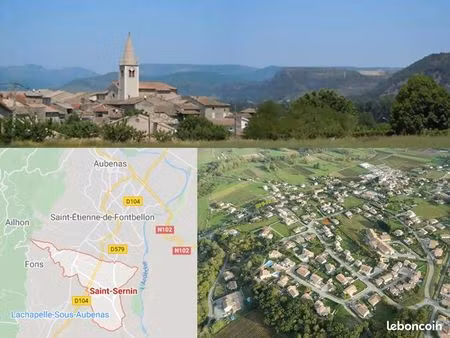 saint sernin terrain 800 m² plat constructible à 7 km d'aubenas