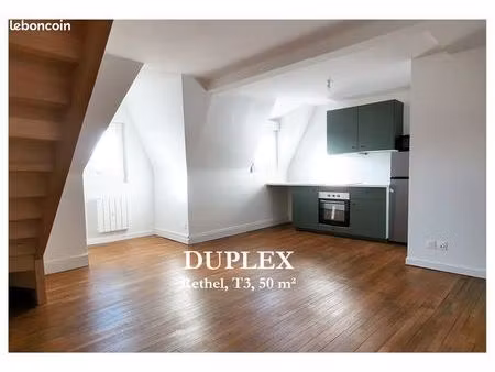 appartement duplex 60 m² au sol (50m² carrez) - rethel centre