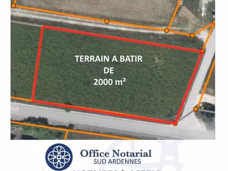 terrain 2000 m² brienne-sur-aisne