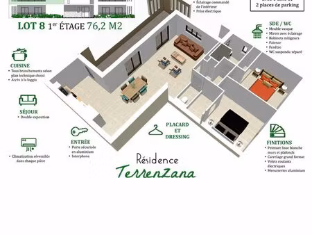 appartement 4 pièces 76 m²