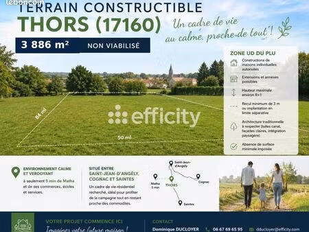 terrain 3 886 m² thors