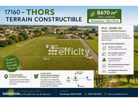 terrain 8 670 m² thors