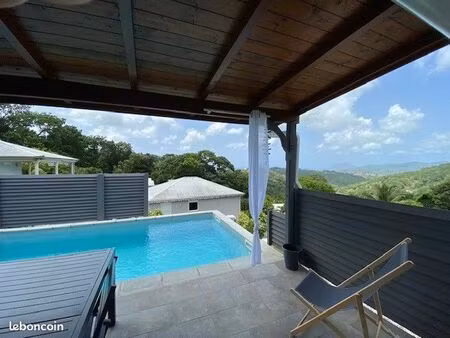 maison climatisée  vue sur rocher du diamant avec piscine de 8m
