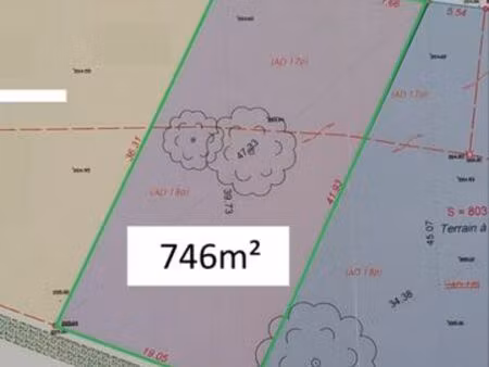 terrain 746m2 athée