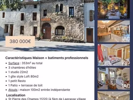 maison+ chambres d'hôtes + gîtes + restaurant