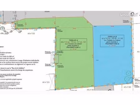 terrain 1 206 m² les mathes