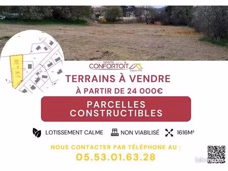 terrain constructible à vendre - la sauvetat-sur-lède