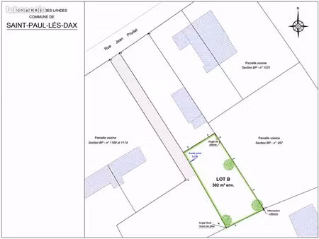 terrain 300 m² – saint-paul-lès-dax  proche grand mail