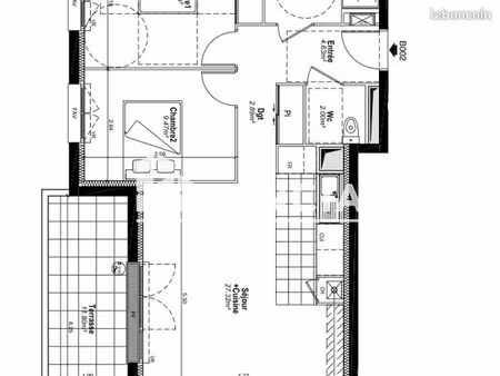 appartement 3 pièces 64 m²