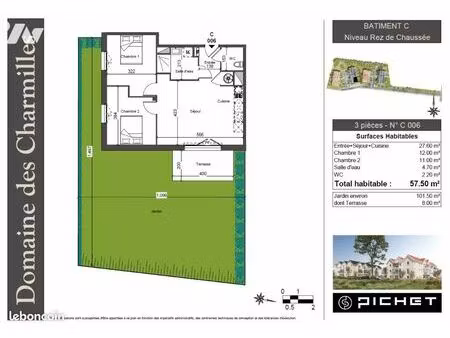 appartement 3 pièces 58 m²