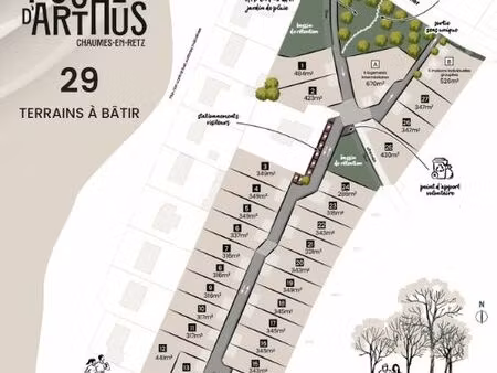 29 terrains viabilisés à chaumes-en-retz (44) – libres de constructeur