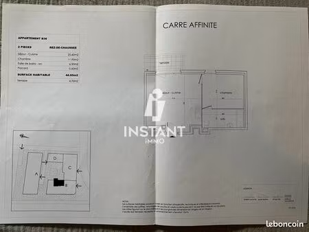 appartement 2 pièces 45 m²
