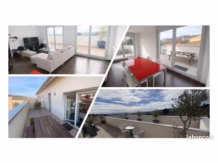 bel appartement t4 de 2014 : 80m² + 50m² terrasses