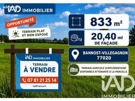terrain 833 m² jouy-le-châtel