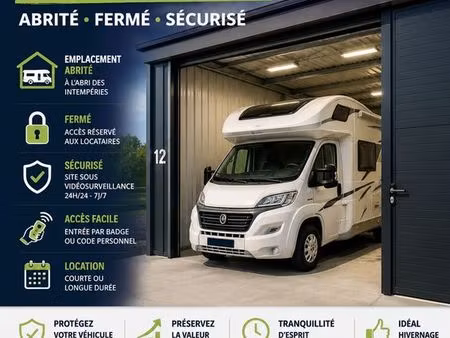 location emplacement camping-car – abrité  fermé et sécurisé