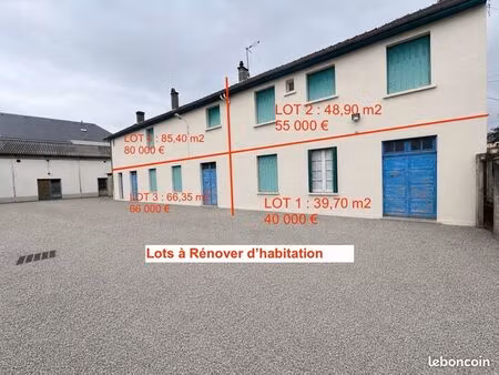 vente à la découpe – plateaux habitation + locaux + parkings – fort potentiel investisseur