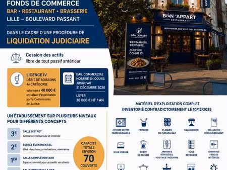 fonds de commerce lille