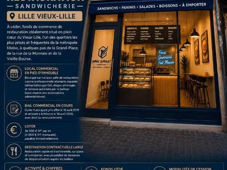 fonds de commerce  restauration lille