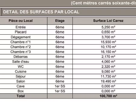 appartement 100m2 lumineux