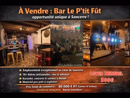 bar à vendre à sancerre —   emplacement d’exception