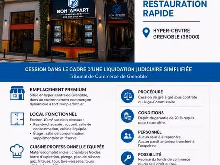 fonds de commerce  restauration grenoble