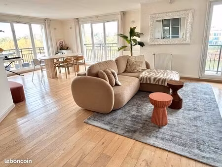 location meublée – superbe 3 pièces de 82 m² avec vue seine – villeneuve-la-garenne (92390