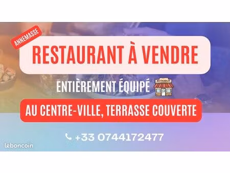 ◊ restaurant fond de commerce - à vendre entièrement équipé – annemasse centre-ville ◊
